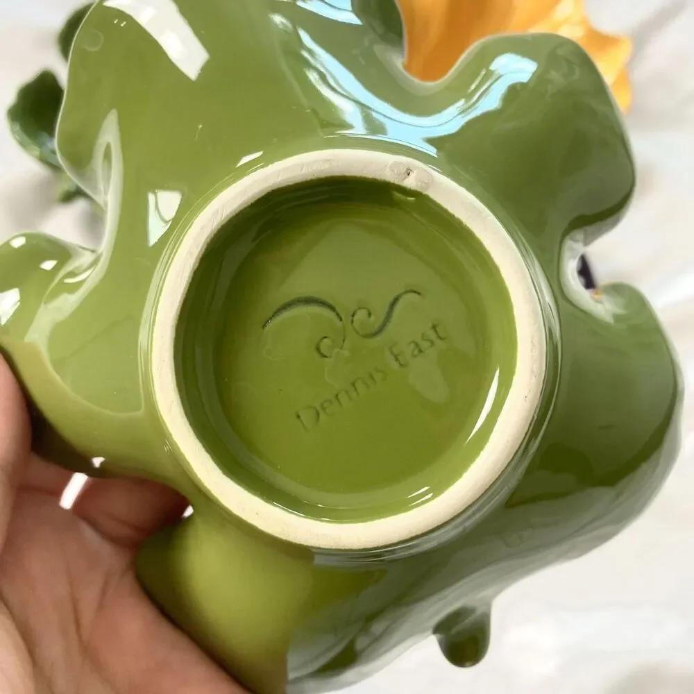 Vintage Cottagecore Lof Of Colorful Leaf Ceramics By Dennis East